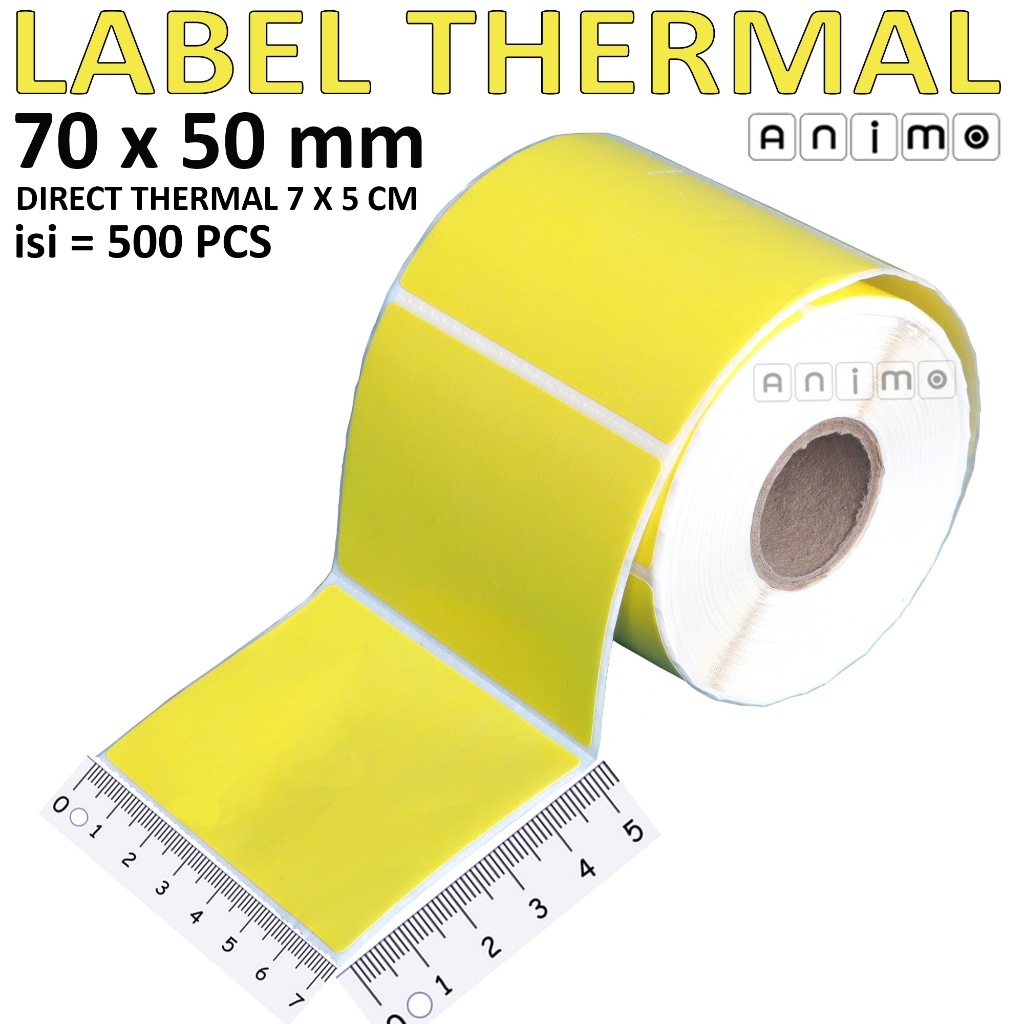 LABEL THERMAL WARNA 70 X 50 isi 500 PCS - Label Barcode Direct Thermal Warna 70X50 mm - Stiker Therm