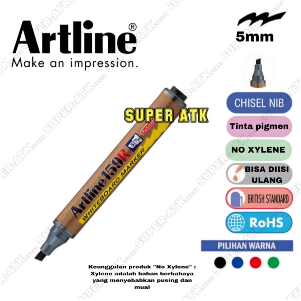 SPIDOL KALIGRAFI ARTLINE UNTUK WHITEBOARD KHUSUS MENULIS ARAB (REFILLABLE) BISA DIISI ULANG / SPIDOL