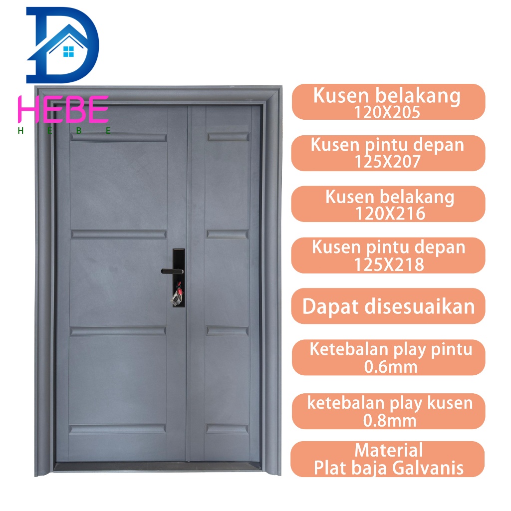 (LUXURY Pintu ibu dan anak 8043)   PINTU RUMAH /  PINTU UTAMA /PINTU KAMAR / PINTU BAJA ANTI KARAT A