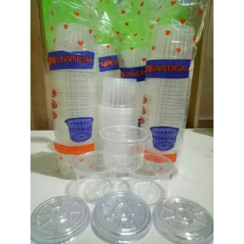 Produk Terbaru Gelas plastik cup puyo cup puding plastik gelombang belimbing 90ml/100ml gelas plasti