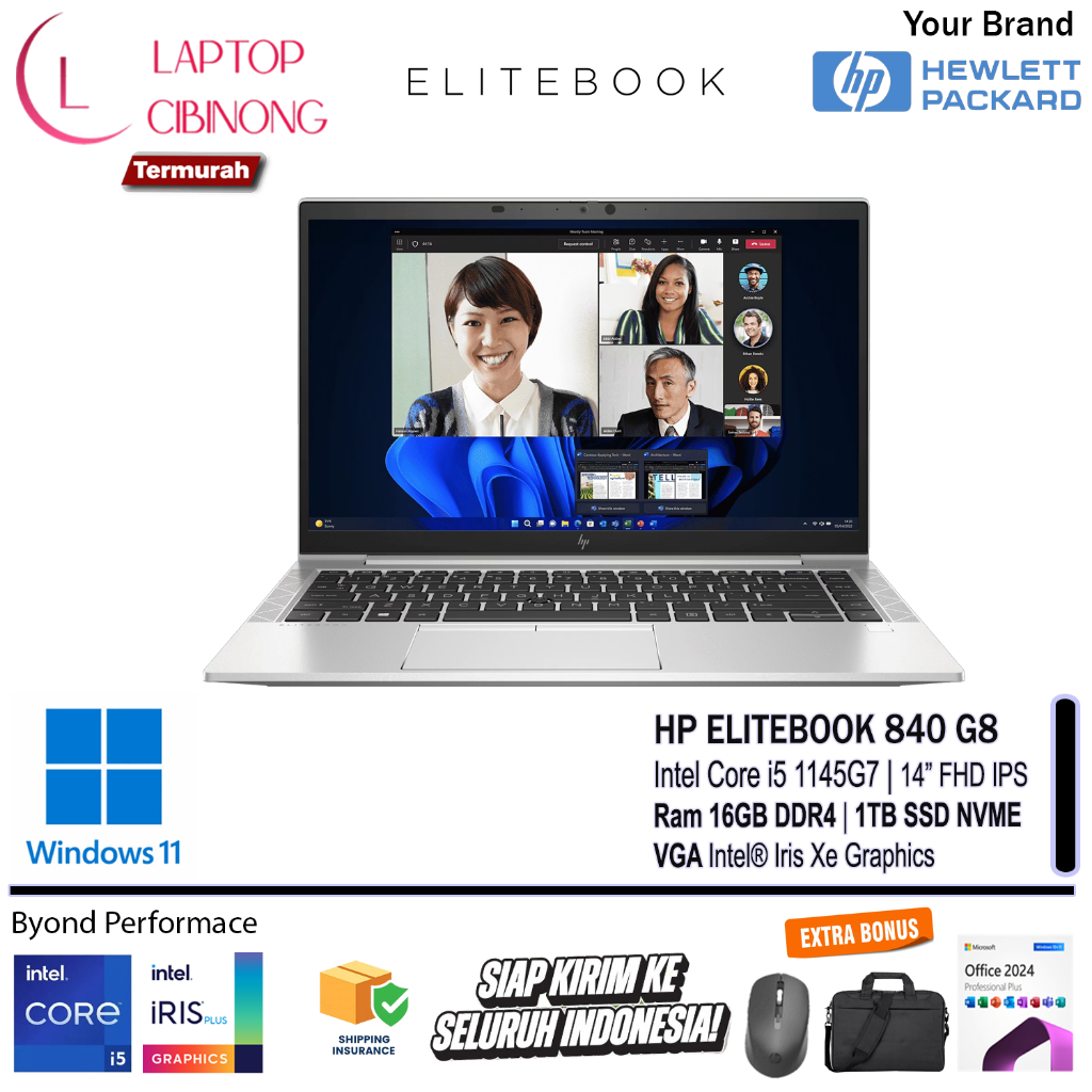 HP Elitebook 840 G8 Intel Core i5 1145G7 Ram 24GB 1TB SSD FHD IPS Windows 11 Silver