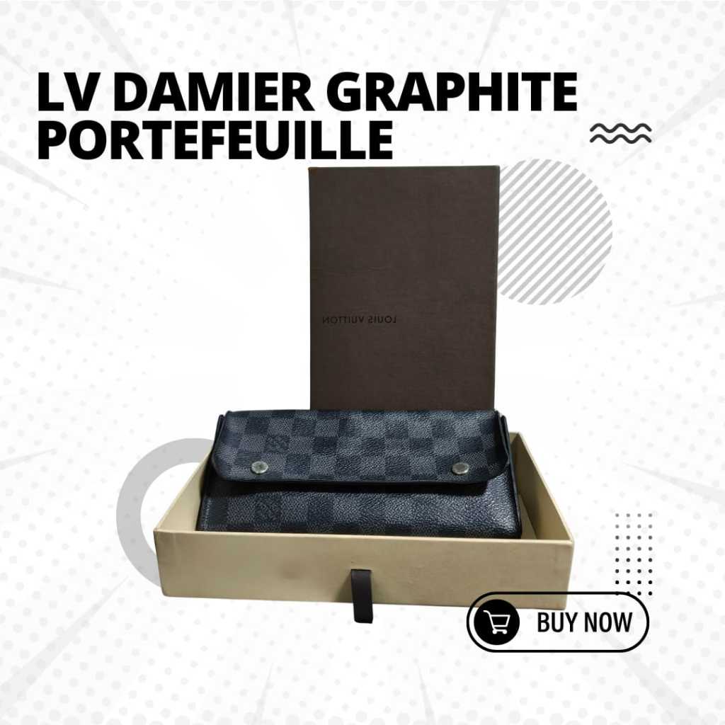 Louis Vuitton Damier Graphite Portefeuille Modulable Second Original 100%