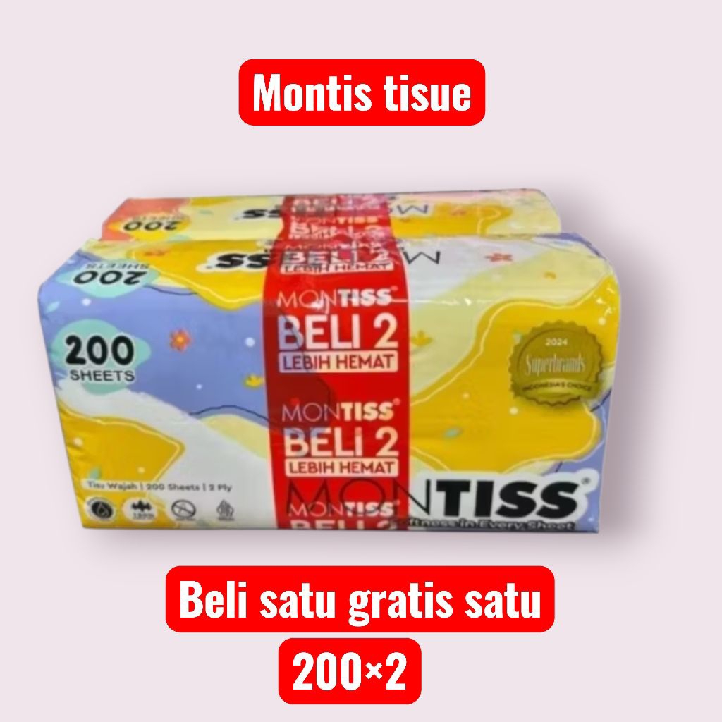 [200 × 2 PACK] TISU MONTIS 200 HELAI