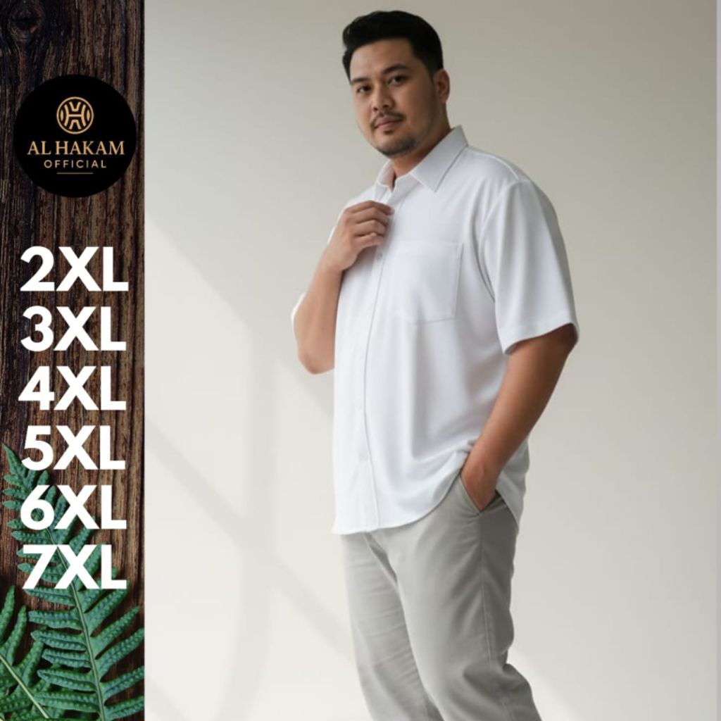 Kemeja Pique CVC Pria Jumbo  7xl-2xl Premium Oversize