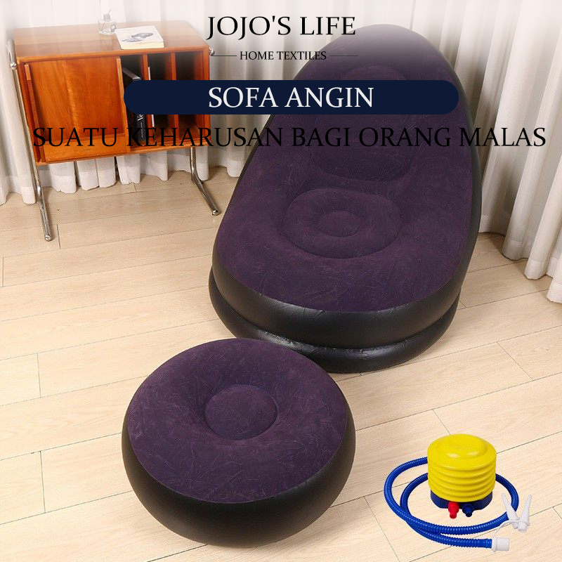 Sofa angin jumbo Sofa Santai Angin Portable Sofa Tiup Sandaran kasur Angin free pompa Bed Angin Lazy