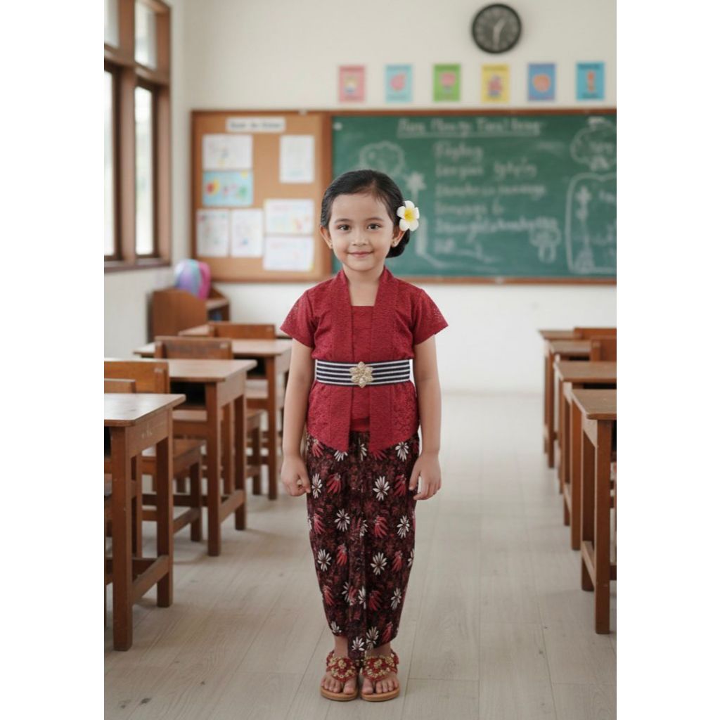 Setelan Kebaya Anak Perempuan Setelan Baju Adat Sekolah TK SD PAUD KB Seragam Wisuda Kartini Karnava