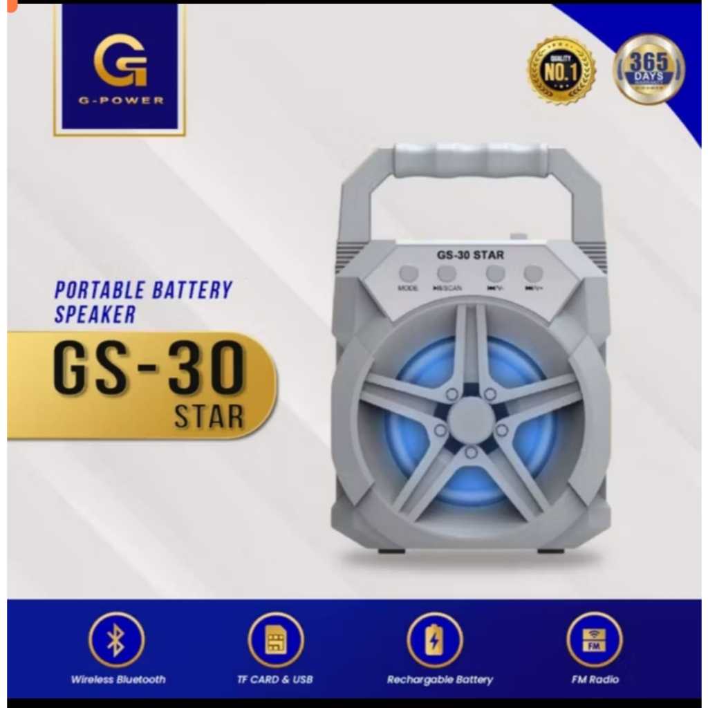 SPEAKER GPOWER GS-30 STAR BLUETOOTH SUPER BASS 3 INCH PORTABLE RECHARGEABLE