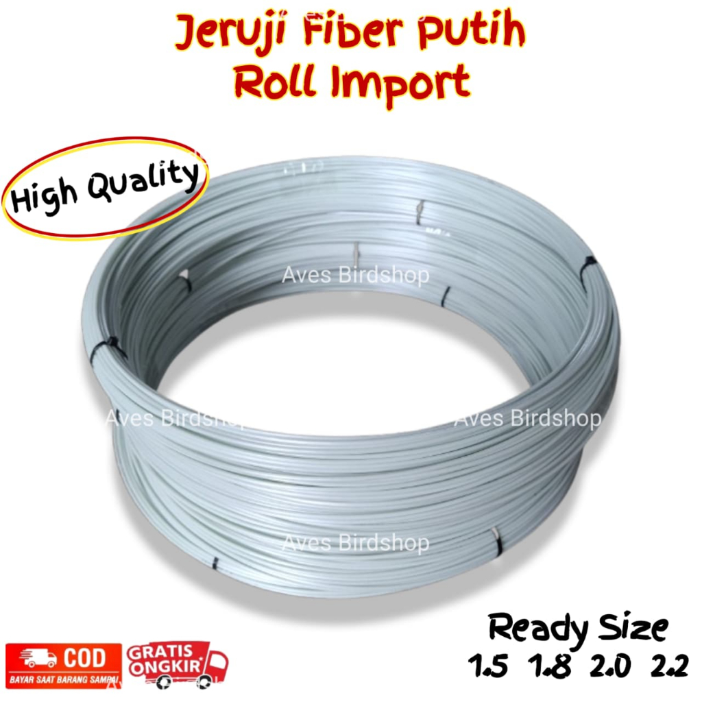 JERUJI FIBER ROLL IMPORT RUJI PUTIH  SANGKAR KANDANG BURUNG KENARI KACER KOTAK