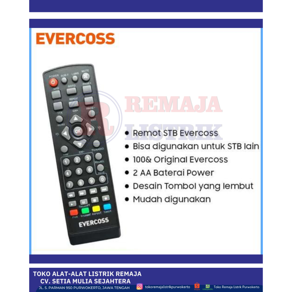 Remot STB Evercoss Universal Tanpa Setting
