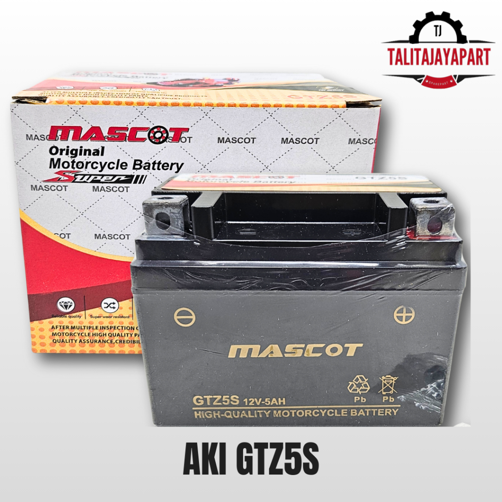 Aki Motor MASCOT (GTZ5S) Honda Beat Vario 110 Scoopy Supra X 125 Revo Tahan Lama