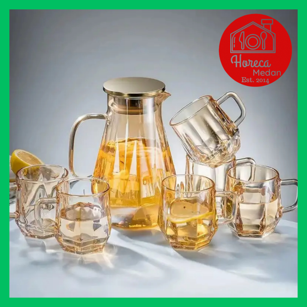 ROYAL - WATER JUG KACA SET / DRINK SET TEKO 1PC GELAS 6PC / PITCHER JAR GIFT SET