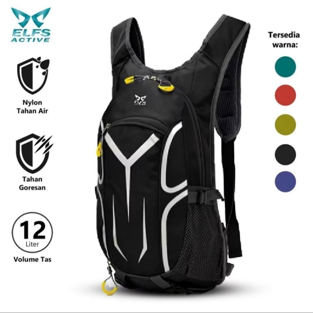 ELFS ACTIVE Tas Sepeda TRS Hydropack 12 L Water Resistant Cycling Backpack Trail (Second 1x Pakai)