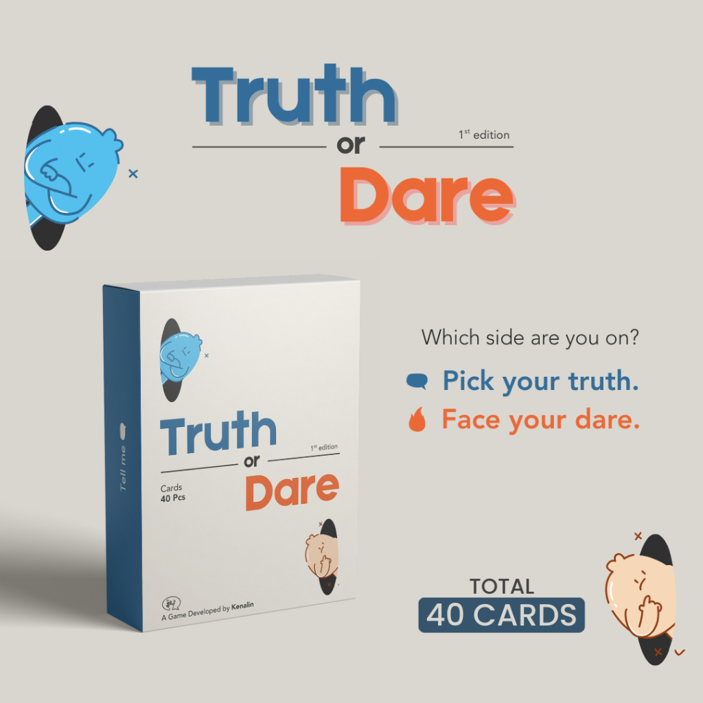 KENALIN Kartu Truth or Dare 40 Kartu Game Kartu Seru untuk Teman & Pasangan