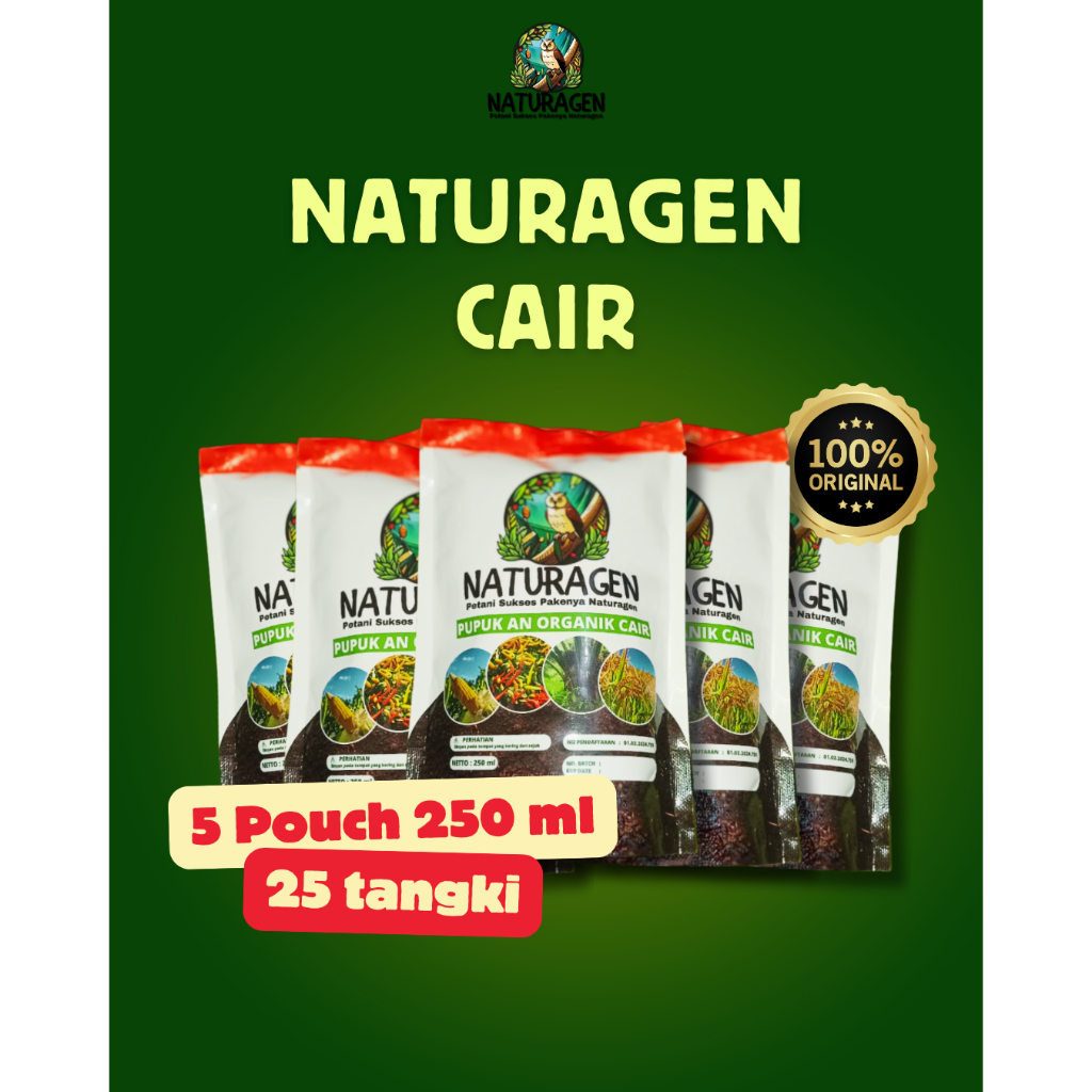 5 pouch Naturagen Xtra 250ml   PAKET MURAH pupuk bio organik naturagen pupuk padi pupuk jagung pupuk