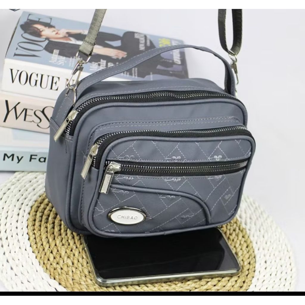 Tas selempang bahu wanita bordir 3 ruang tas Vintage tas kekinian tas ootd