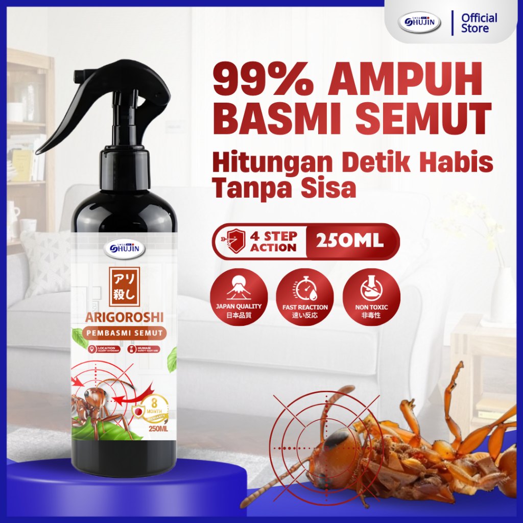 Pembasmi Semut SHUJIN ARIGOROSHI Asli Jepang Ampuh Basmi Semut Spray Aromatic Pengusir Semut Efektif