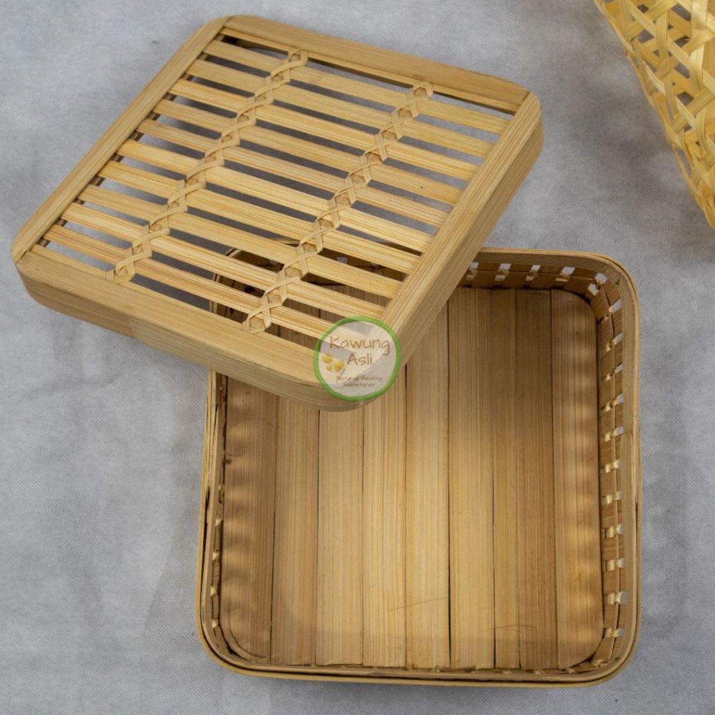 Kotak Bambu Stick Pita Hampers Hantaran Kue Lebaran Custom
