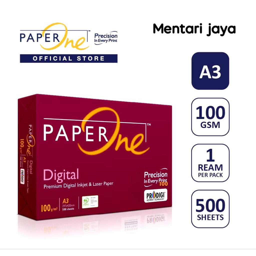 [ 1 RIM ] Kertas A3 100 Gsm PAPERONE