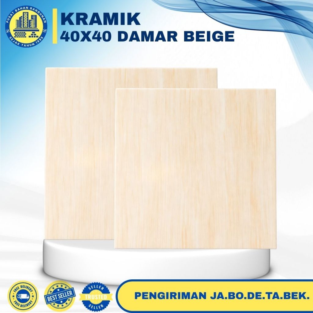 KERAMIK MOTIF DAMAR BEIGE | 40 X 40 | PER DUS