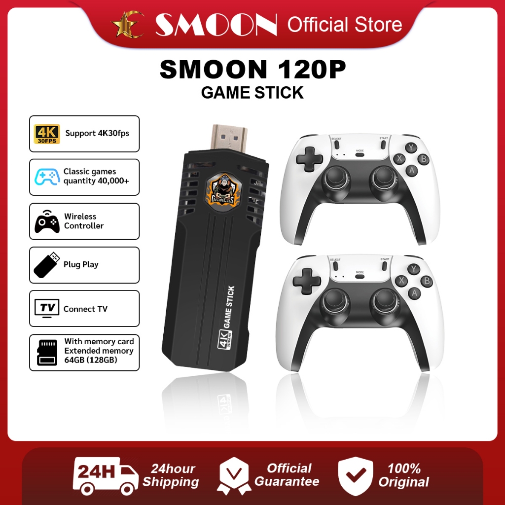 SMOON 120P GameStick - Game Console - Playgame - 40000+ Games - For TV - Computer - Proyektor - No N