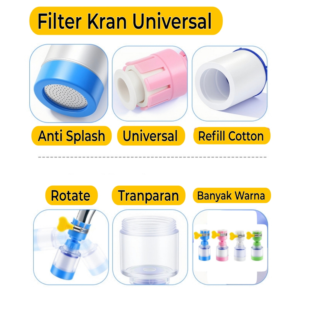 Sambungan Kran Air Saringan Wastafel Universal Flexible Filter Kamar Mandi 4141