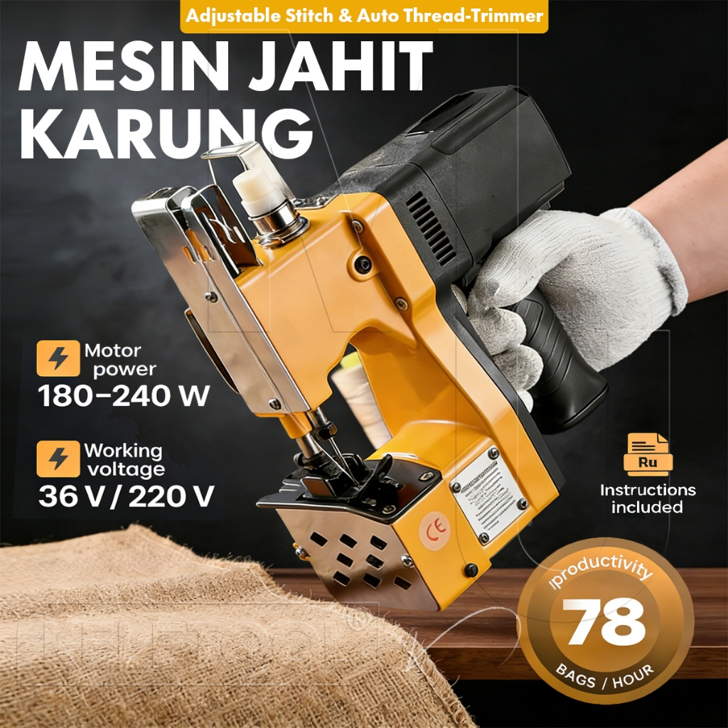 Mesin Jahit Karung GK9-036 Portable Bag Close Mesin Kemasan Kantong Beras Sepenuhnya Otomatis Mesin 