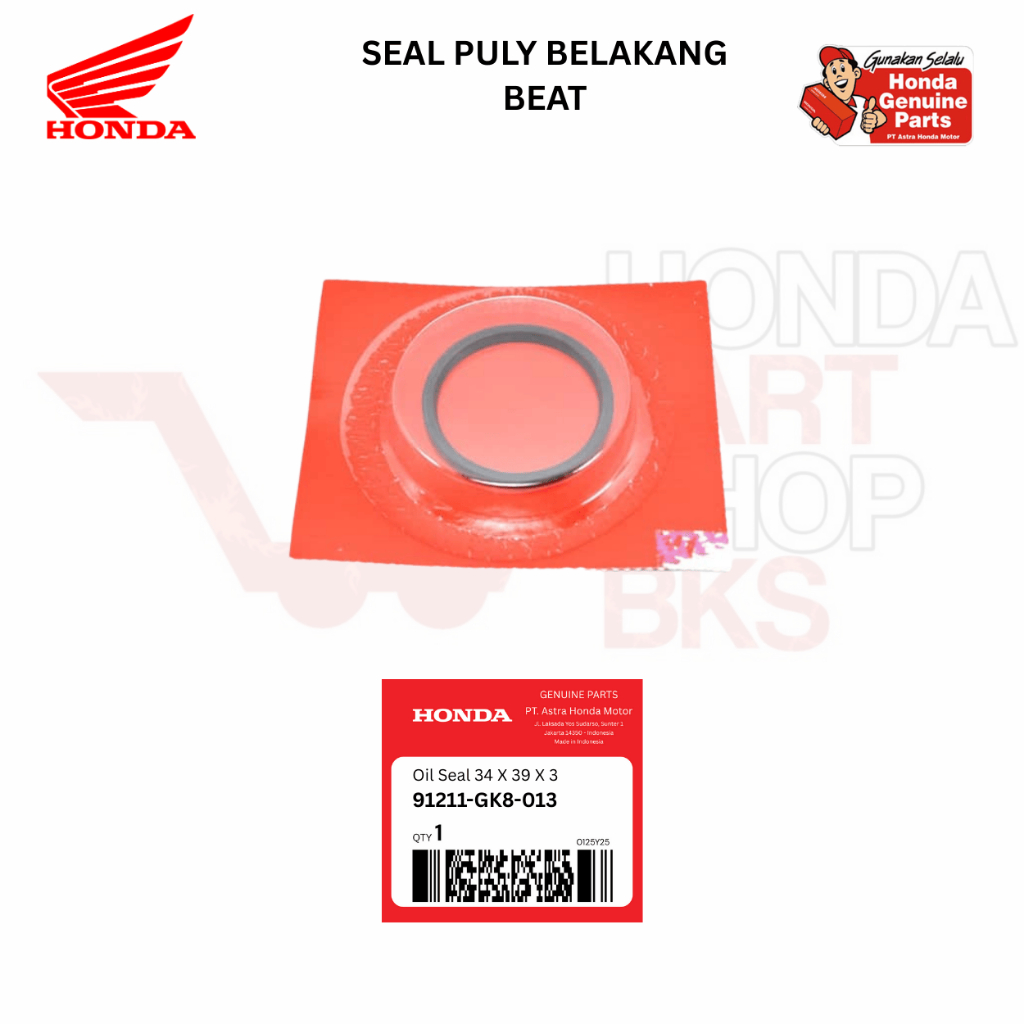 91211-GK8-013 Seal Puly Belakang 34X39X3 Sil Puly Honda Beat Karbu HPS BKS