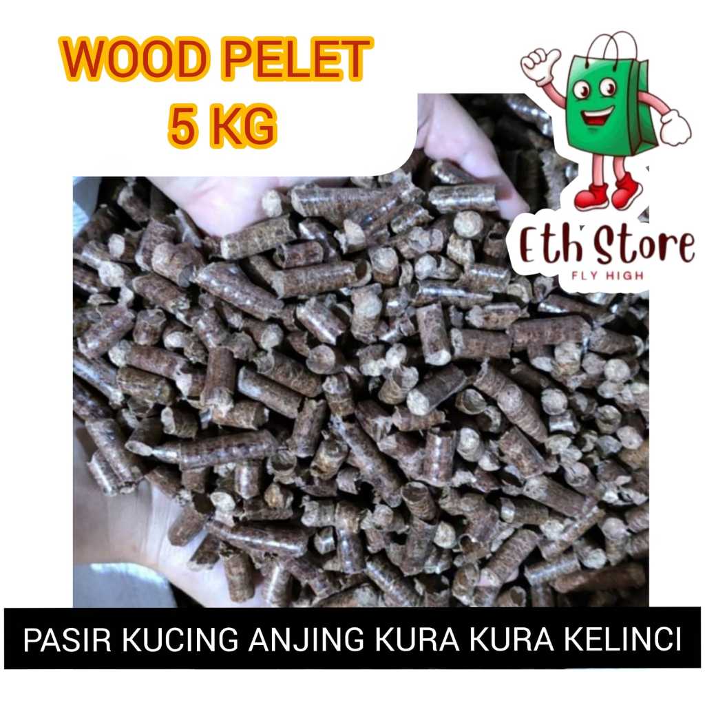 Wood pellet/pellet kayu / pelet kayu 5 KG - PASIR KUCING ANJING KUCING KELINCI HAMSTER