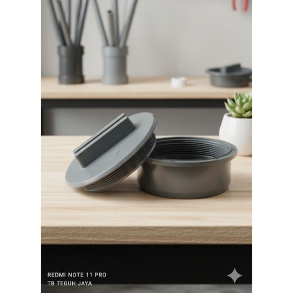 Tutup Septic Tank PVC 4 Inch Jaya - Tahan Tekanan, Drat Dalam, Seal Karet