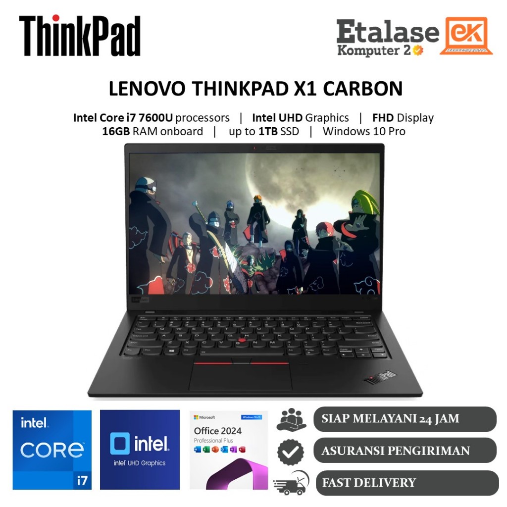 Laptop Touchscreen Lenovo Thinkpad X1 Carbon Intel i7 7600U 16GB SSD 1TB Full HD Windows Pro
