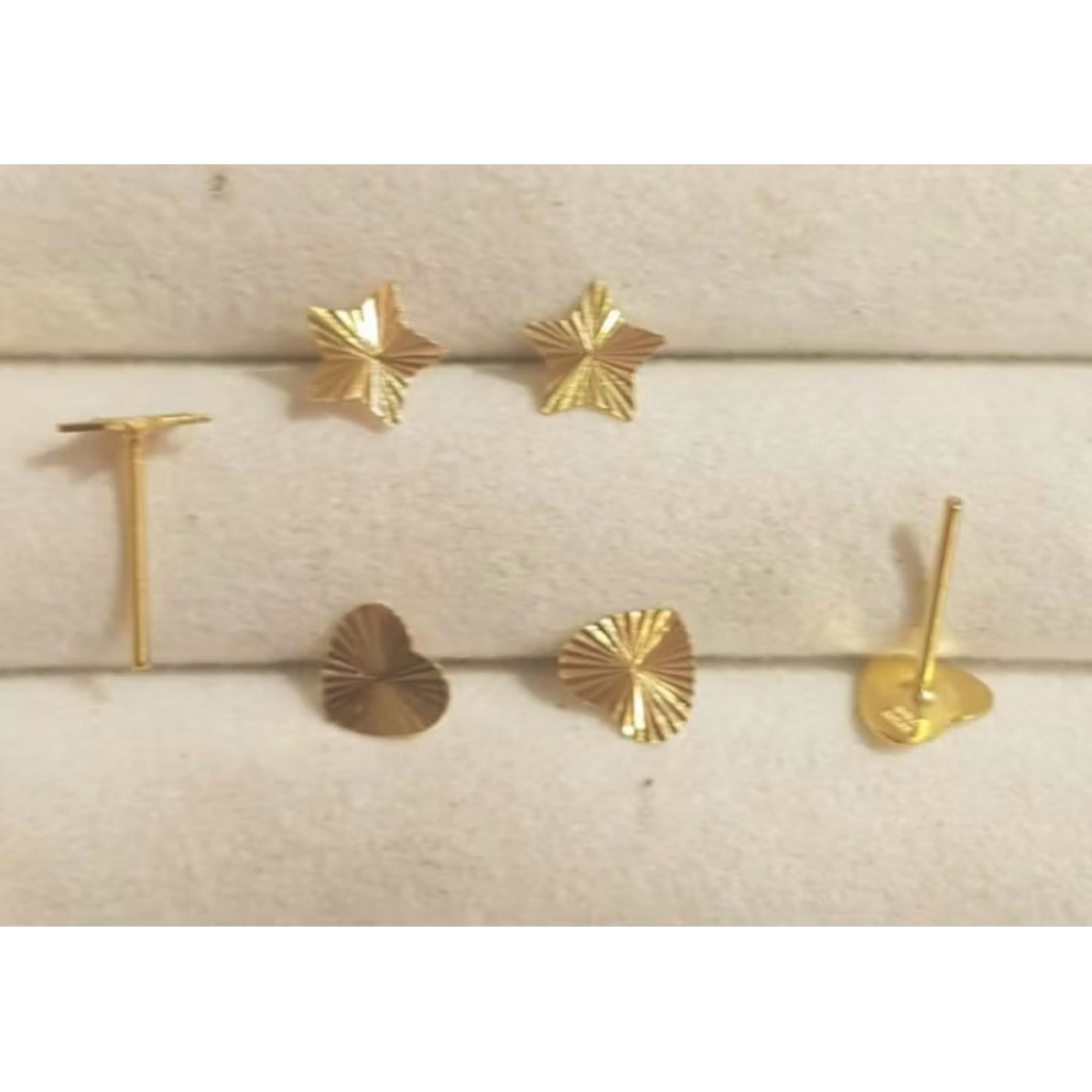 Anting duduk emas asli kadar 700 70% 22 16k