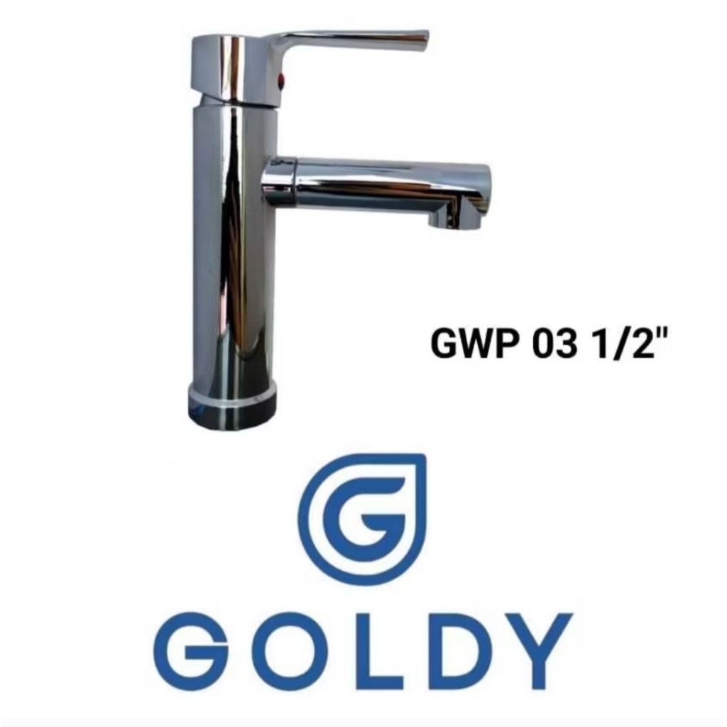 Kran Wastafel / Kran Cuci Piring Lubang Bawah GWP 03 1/2" GOLDY