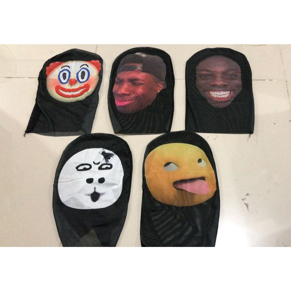 < M.A > topeng 3d topeng kain full print masker tutup kepala / Masker Motor Pelindung Sinar Matahari