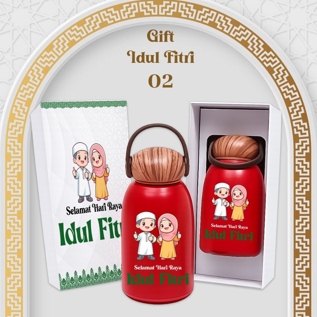 PAKET SOUVENIR  LEBARAN / IMLEK NATAL / TERMOS MINI NATAL / PAKET TERMOS MINI JAMUR NATAL BOX COKLAT