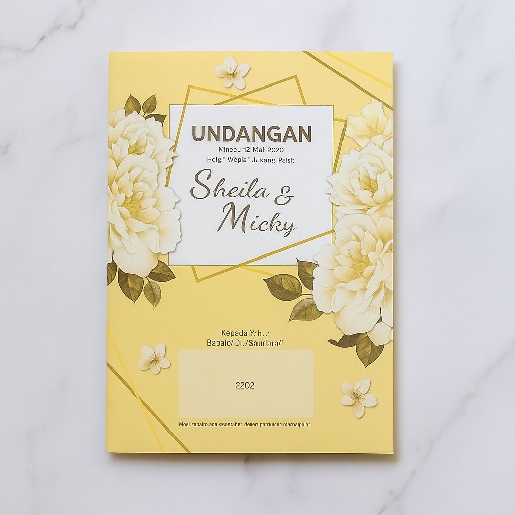 Cetak Undangan Blanko Erba 2202 | Cetak Undangan Blanko Murah | Cetak Undangan Elegan | Cetak Undang