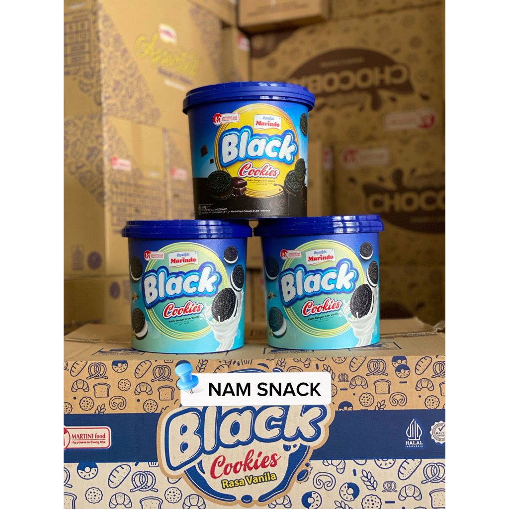 Marindo Black Cookies Chocolate 350gx6 Jar (karton)