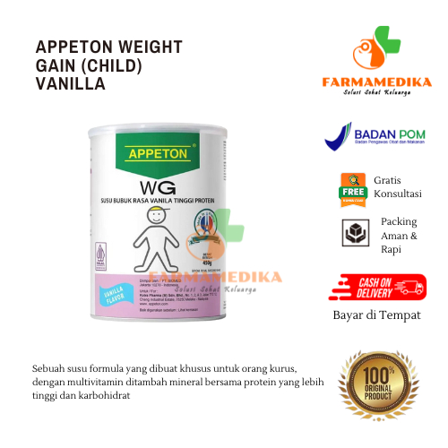 Appeton Susu Penambah Berat Badan Anak Vanilla 450g - Tinggi Protein, L-Protemax, Multivitamin