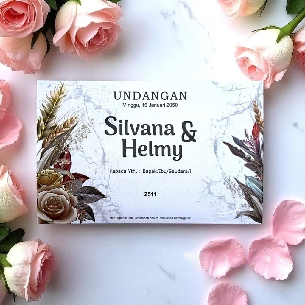 Cetak Undangan Blanko Erba 2511 | Cetak Undangan Blanko Murah | Cetak Undangan Elegan | Cetak Undang