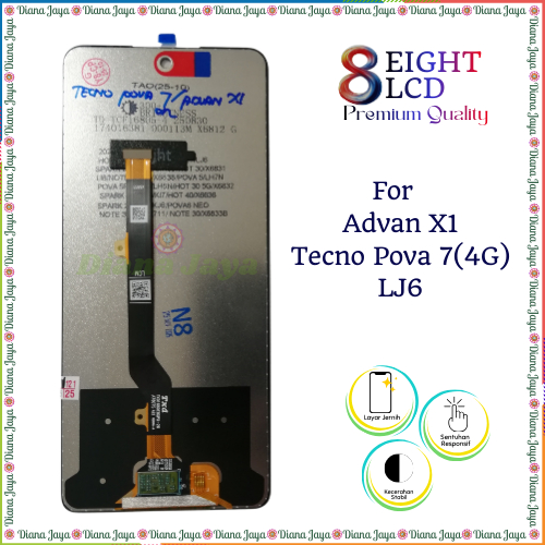 Lcd Touchscreen Tecno Pova 7 4G ( LJ6)/Pova 6 Neo/Pova 5 LH7n/Pova 5 Pro 5G LH8n/X6711 Note 30 5G/X6