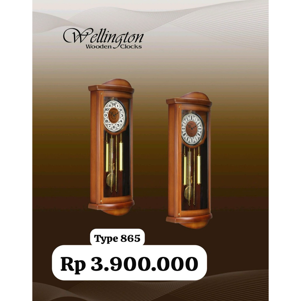 Jam dinding Wellington 865 musik westminter kayu jati panjang 1meter