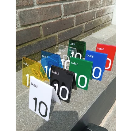 nomor meja akrilik / nomor meja kafe / stand nomor meja /nomor meja murah/ nomor meja bending