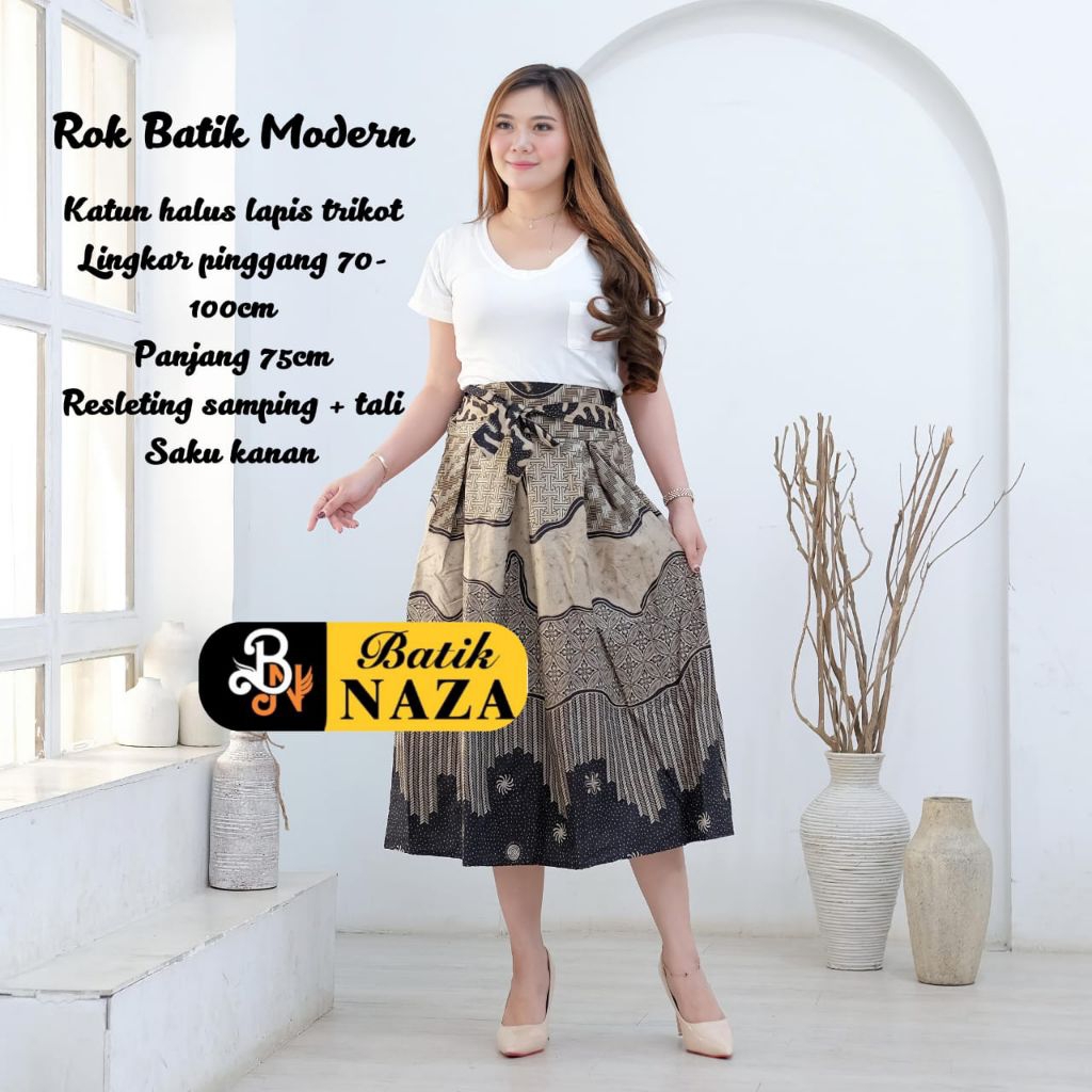 ROK BATIK MODERN 7/8 LAPIS TRIKOT FULL KATUN