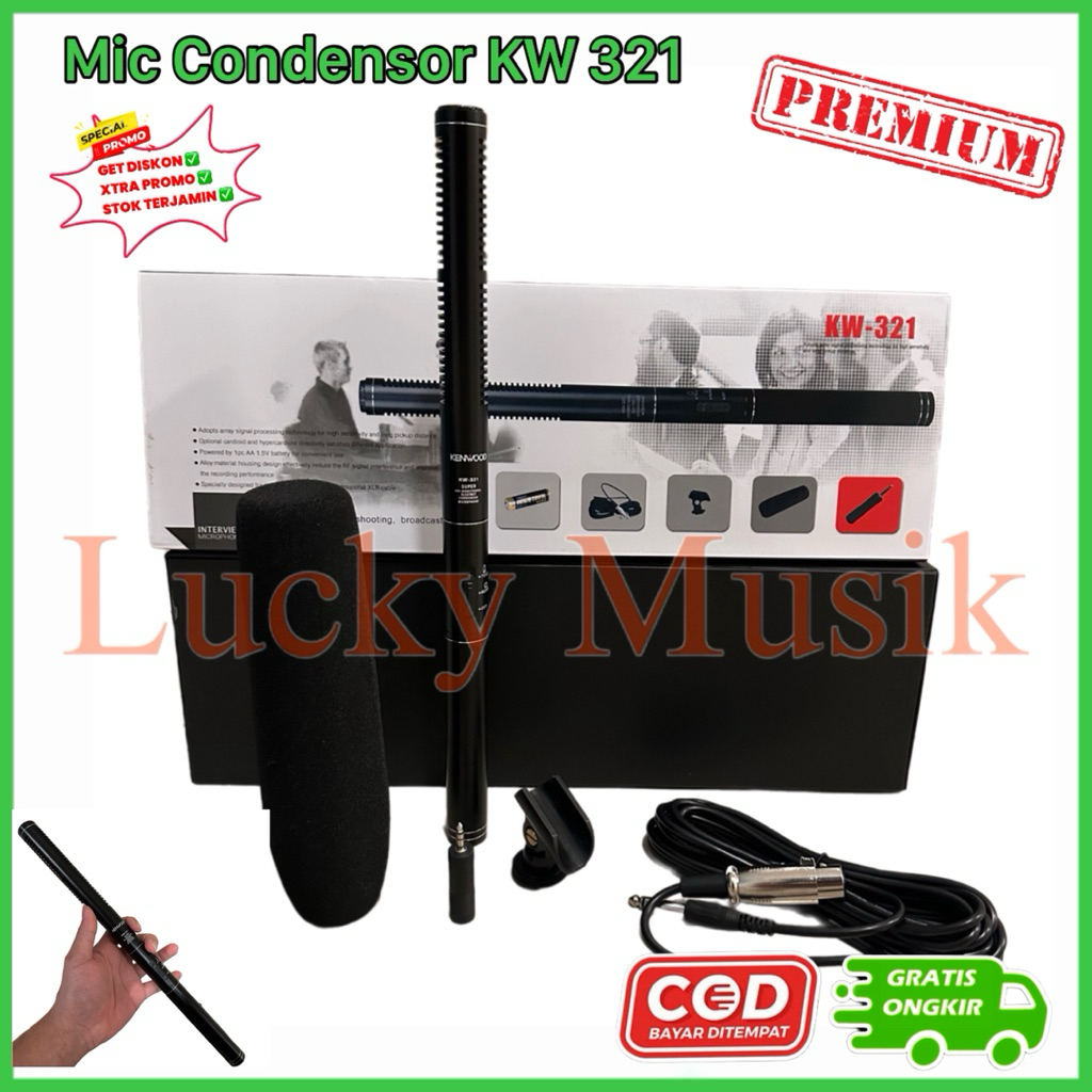 Mic Kabel Kenwood KW 321 Original Mic condenser kw321 Condenser Telescopic Shotgun kw 321