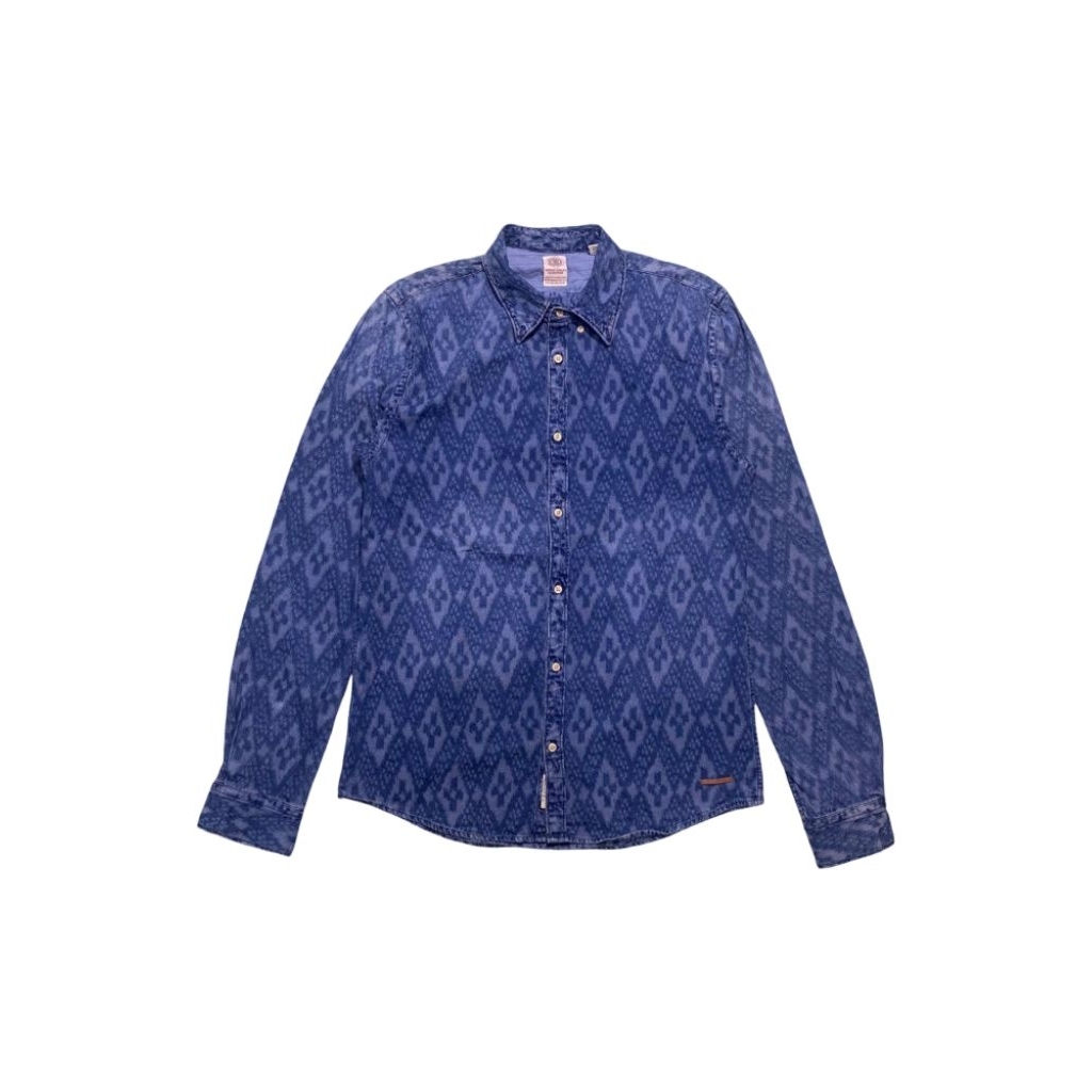 scotch & soda pattern denim shirt