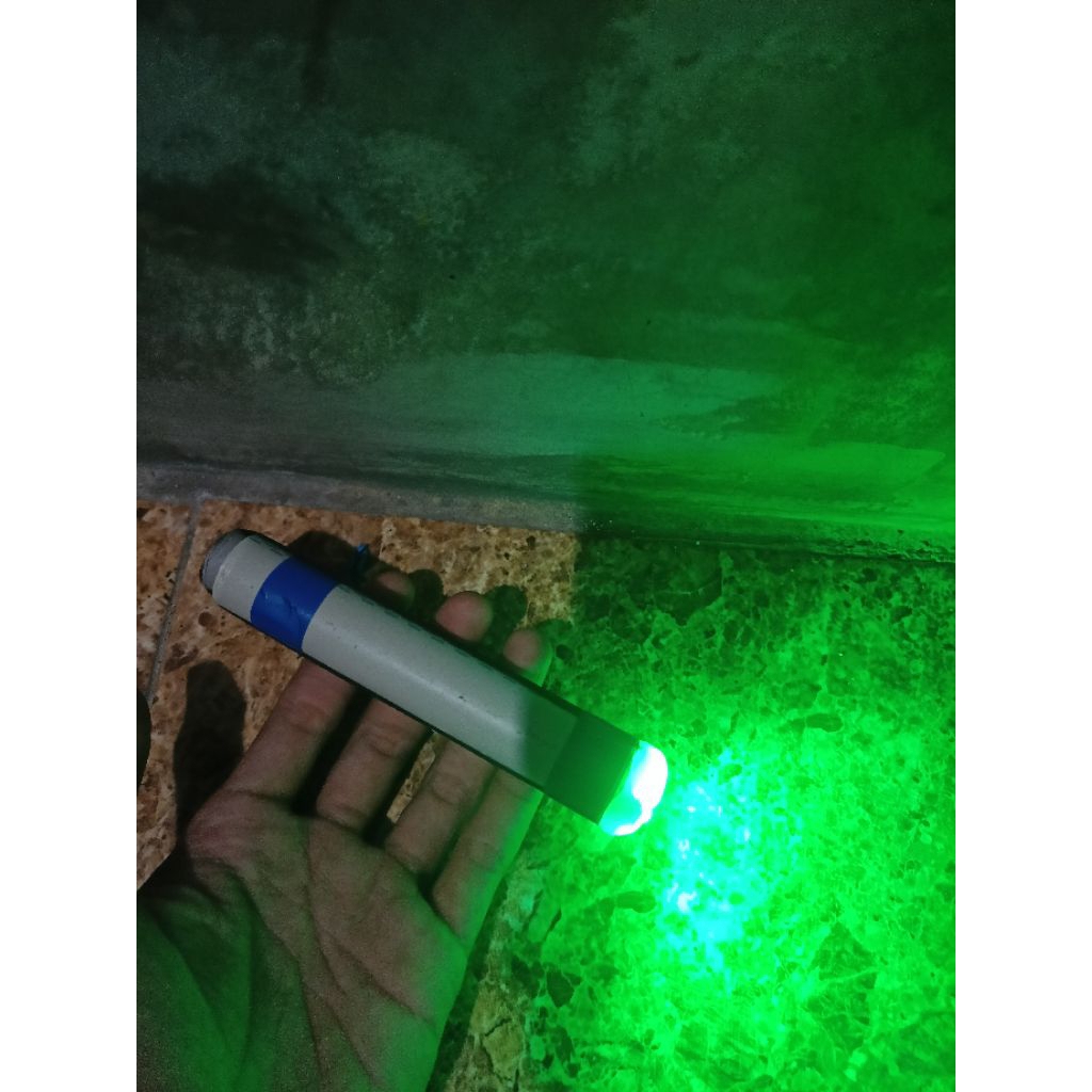 10 pcs lampu LED HPL torpedo nelayan selongsong pemikat benur (hijau)
