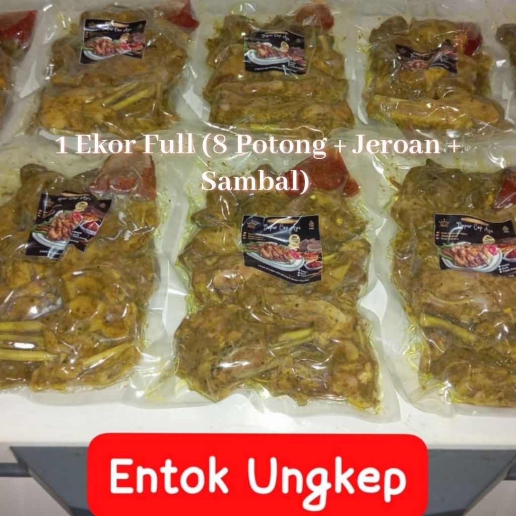 Entok ungkep 1 Ekor Full (8 potong + Jeroan + Sambal)