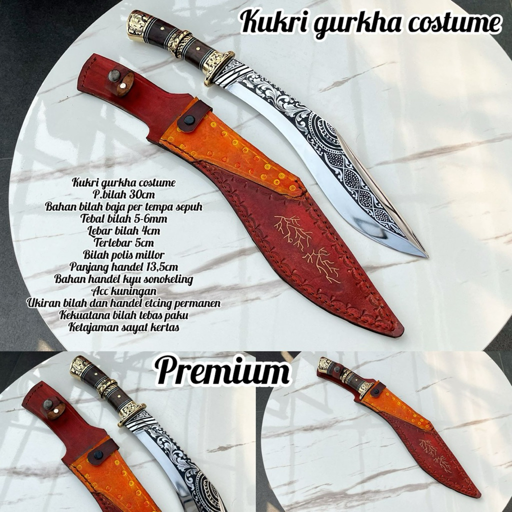 Pisau Kukri Khas Pasukan Elit Gurkha  Replika Outdoor Berkebun Hunting Berburu Survival Bushcraft Ca