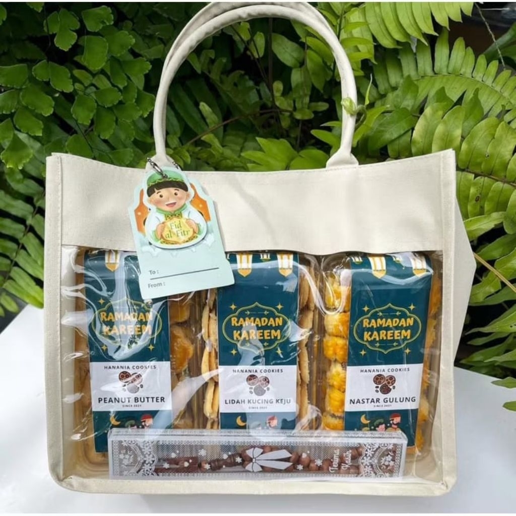 Tas Tote Bag Hampers Lebaran Idul Fitri Mika Bening Transparan