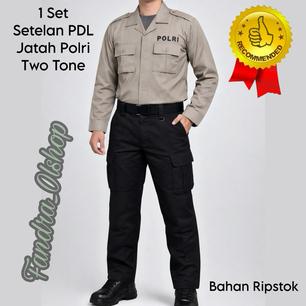 SETELAN BAJU PDL JATAH POLRI PDLT Bahan Ripstok A1 SERAGAM DALMAS BRIMOB SABHARA BAHAN RIPSTOK. Kual