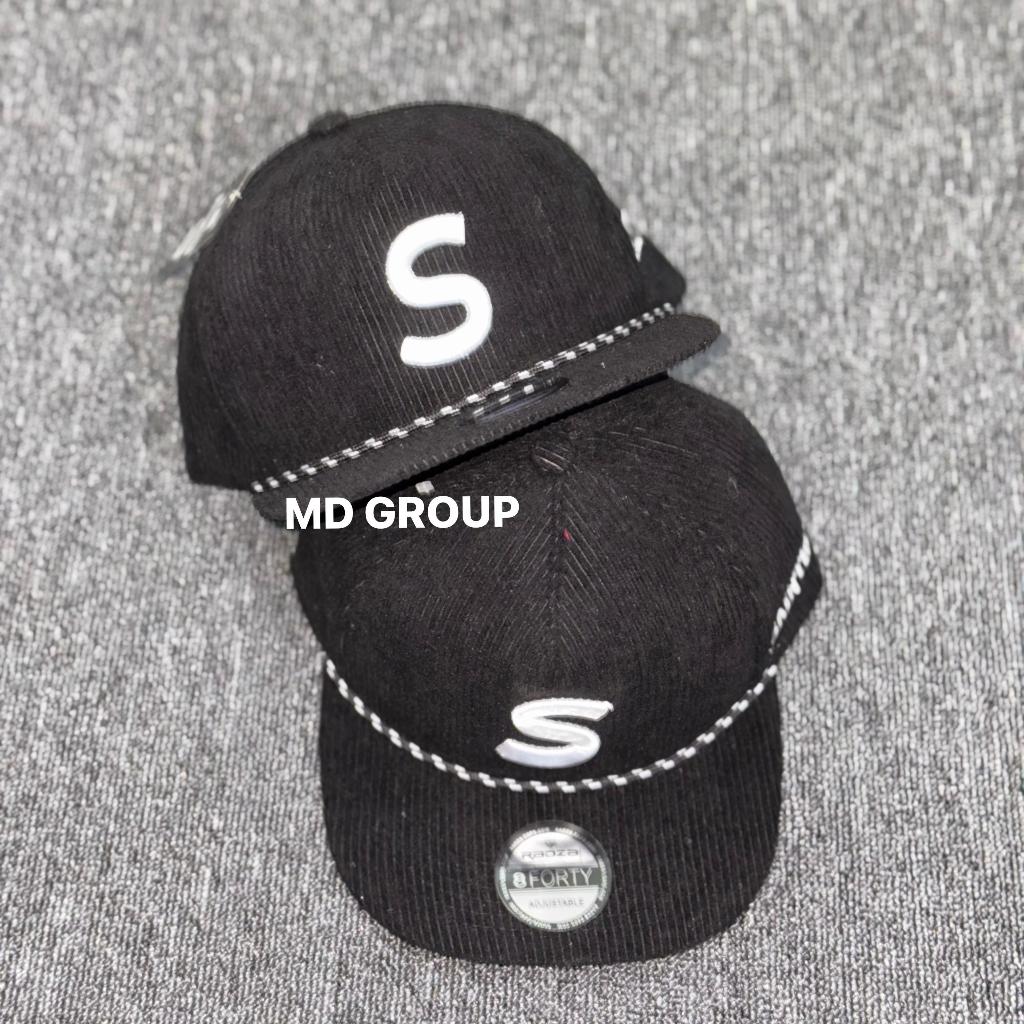 Topi Snapback Bahan Corduroy Cap Logo S Bordir Tebal Model Topi Ropehat Style Unisex